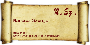 Marcsa Szonja névjegykártya